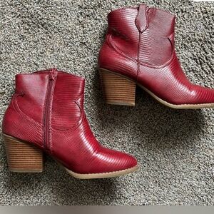 Sugar Booties - Tula - 10 - Red Lizard - Cowboy booties